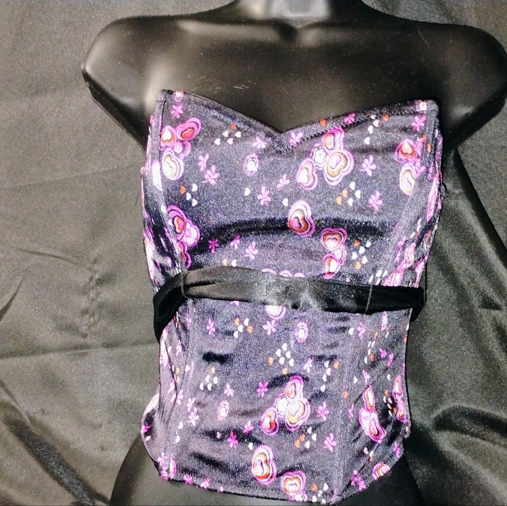 Black satin bustier sz med - Picture 2 of 10